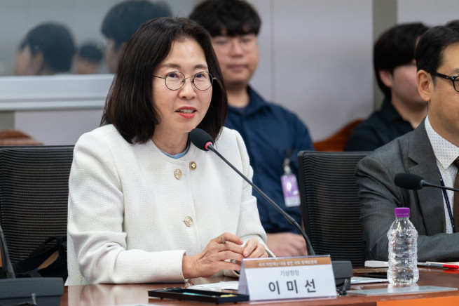 ▲이미선 기상청장이 토론회에서 발언하고 있다. (사진제공=기상청)