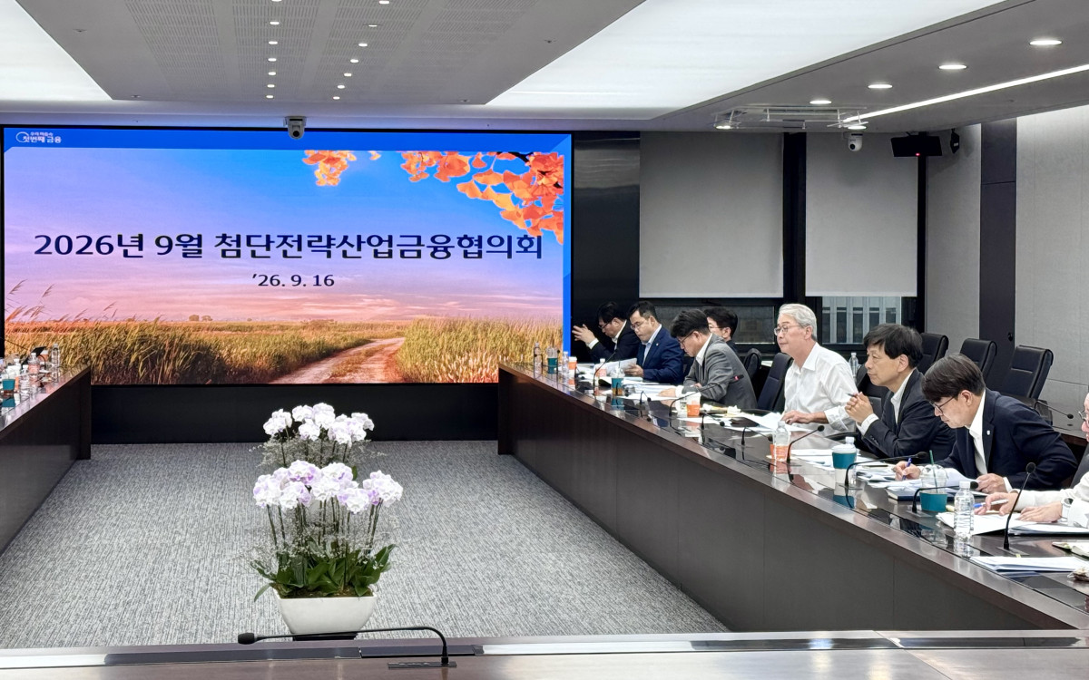 ▲우리금융그룹이 16일 서울 중구 본사에서 임종룡 회장 주재로 ‘9월 첨단전략산업금융협의회’를 개최했다. (우리금융)