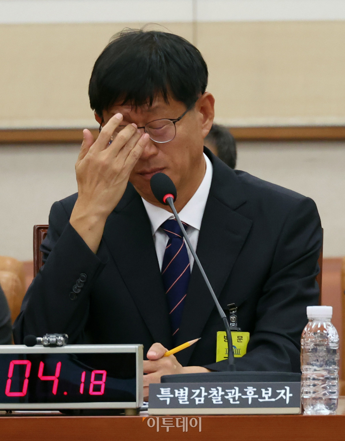 ▲최길수 특별감찰관 후보자가 18일 서울 여의도 국회 법제사법위원회에서 열린 인사청문회에서 의원 질의에 답하고 있다. 고이란 기자 photoeran@
