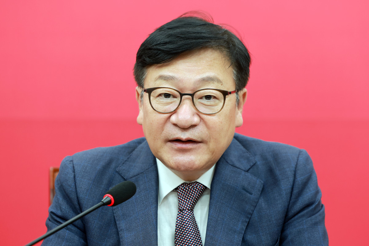 ▲국민의힘 정점식 원내대표가 21일 국회에서 열린 디지털자산 과세제도 개선 정책간담회에 참석해 인사말하고 있다. (연합뉴스)
