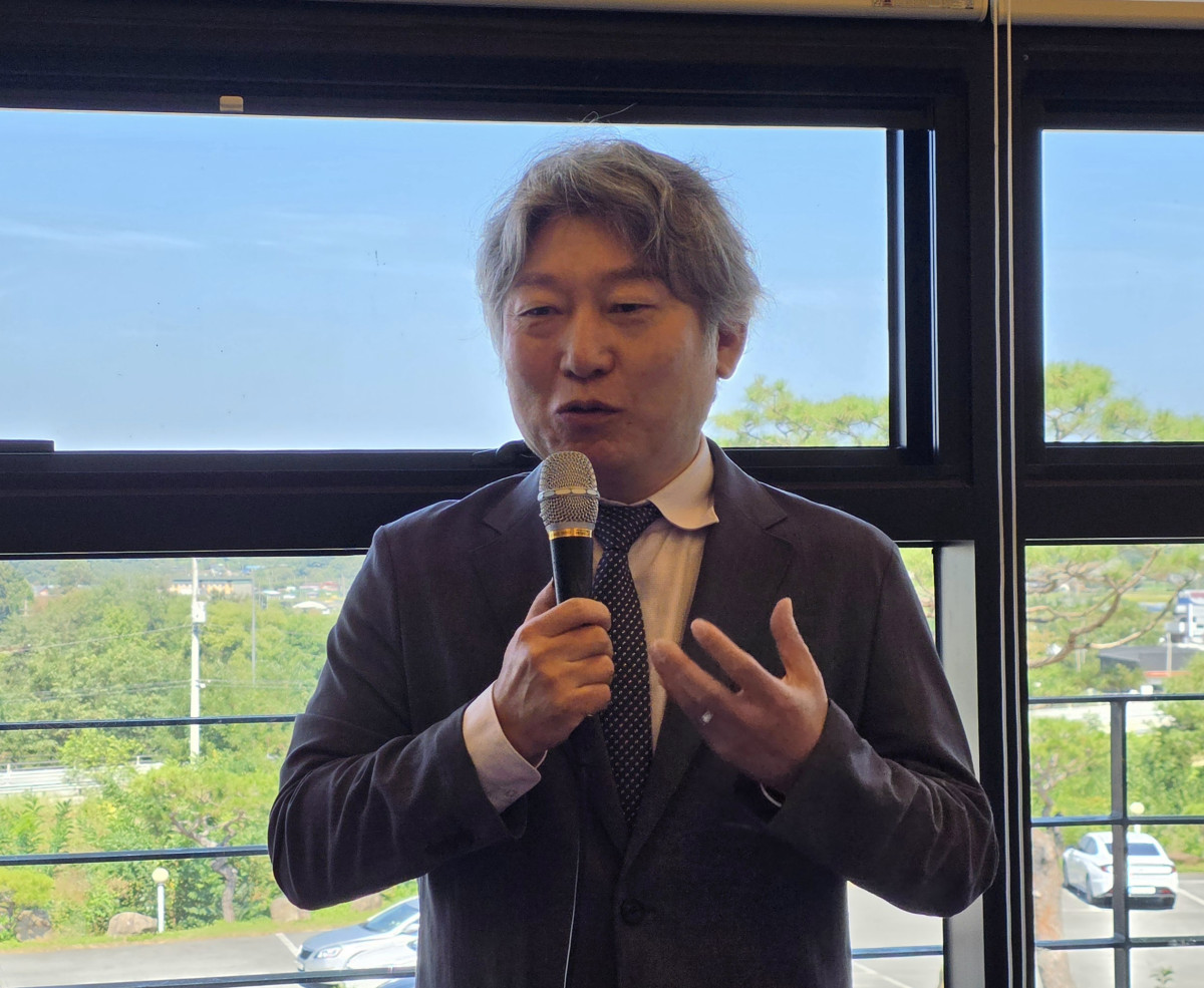▲유정훈 한국도로공사 사장이 22일 국토교통부 기자단 간담회를 진행 중인 모습. (김지영 기자 kjy42)