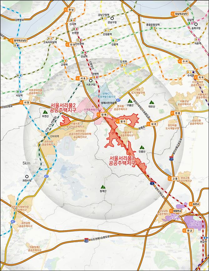 ▲서리풀1지구 위치도. (사진제공=LH)