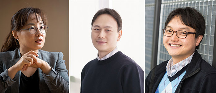 ▲(왼쪽부터)이화여대 문회리 교수, UNIST 오현철 교수, 뮌헨공대 박지태 박사 사진. (사진=이화여대)