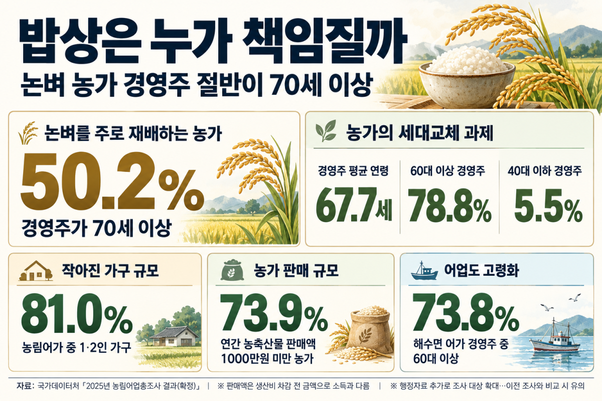 ▲국가데이터처, 2025년 농림어업총조사 결과 인포그래픽 (국가데이터처)