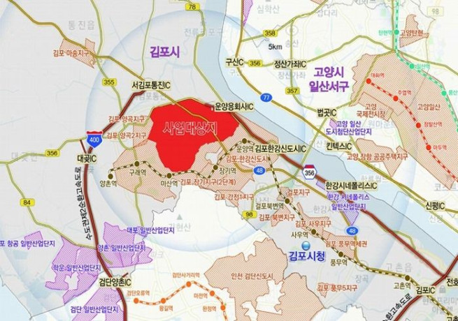 ▲김포한강2 콤팩트시티 위치도. (사진제공=김포시청)