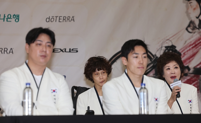 ▲6일 경기도 이천 대한장애인체육회 이천선수촌에서 열린 2026 아이치-나고야 아시안패러게임 기자회견에서 보치아 최예진-문우영이 질의에 답하고 있다. (연합뉴스)