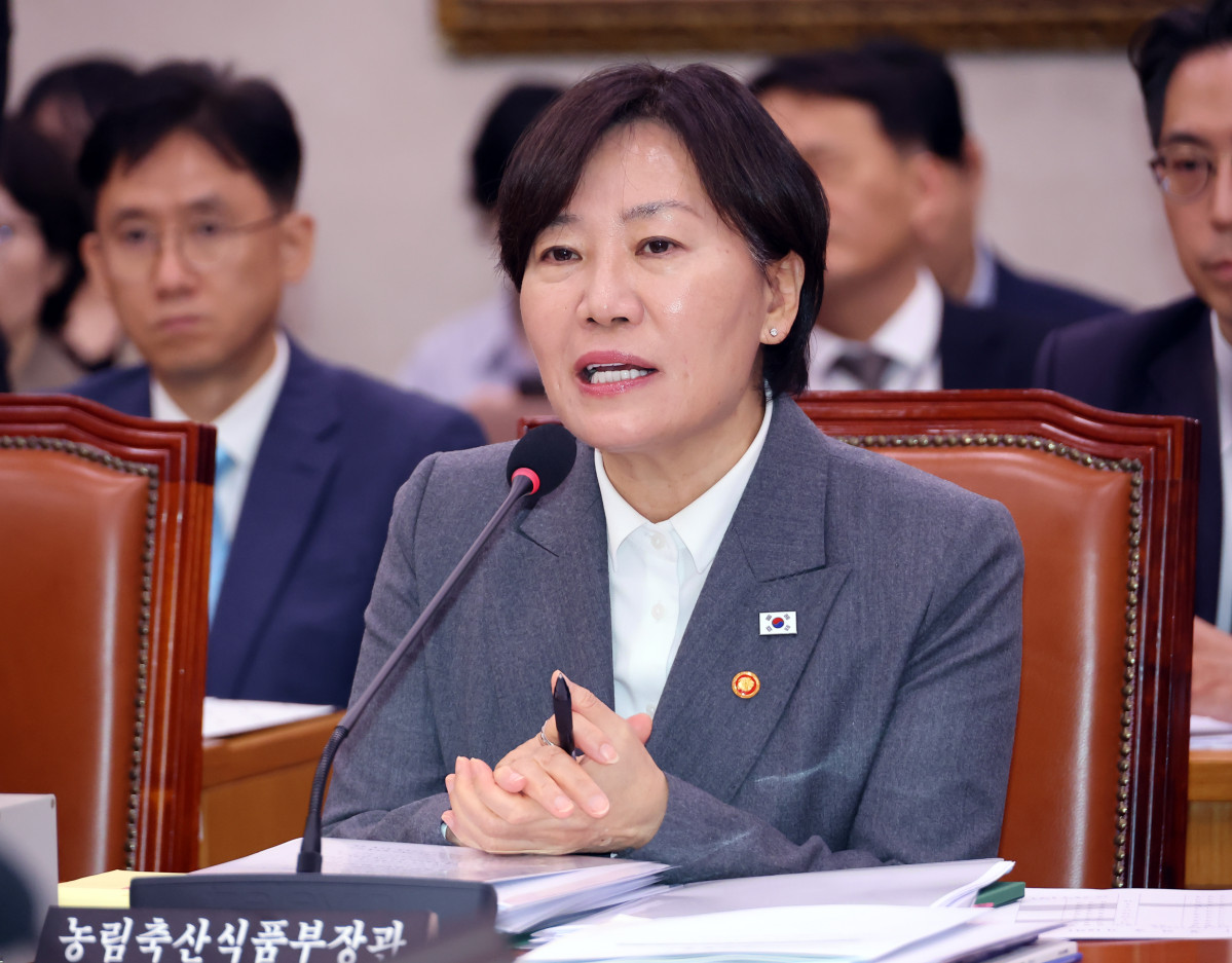 ▲송미령 농림축산식품부 장관이 7일 국회에서 열린 농림축산식품해양수산위원회 국정감사에서 여야 위원들의 질의에 답하고 있다. (연합뉴스)