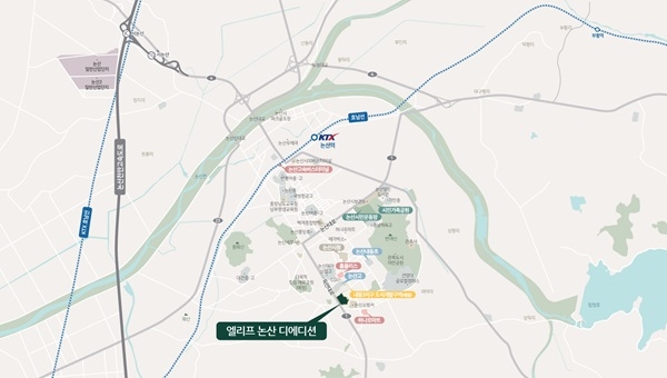 ▲‘엘리프 논산 디에디션’ 광역 위치도 (계룡건설 제공)