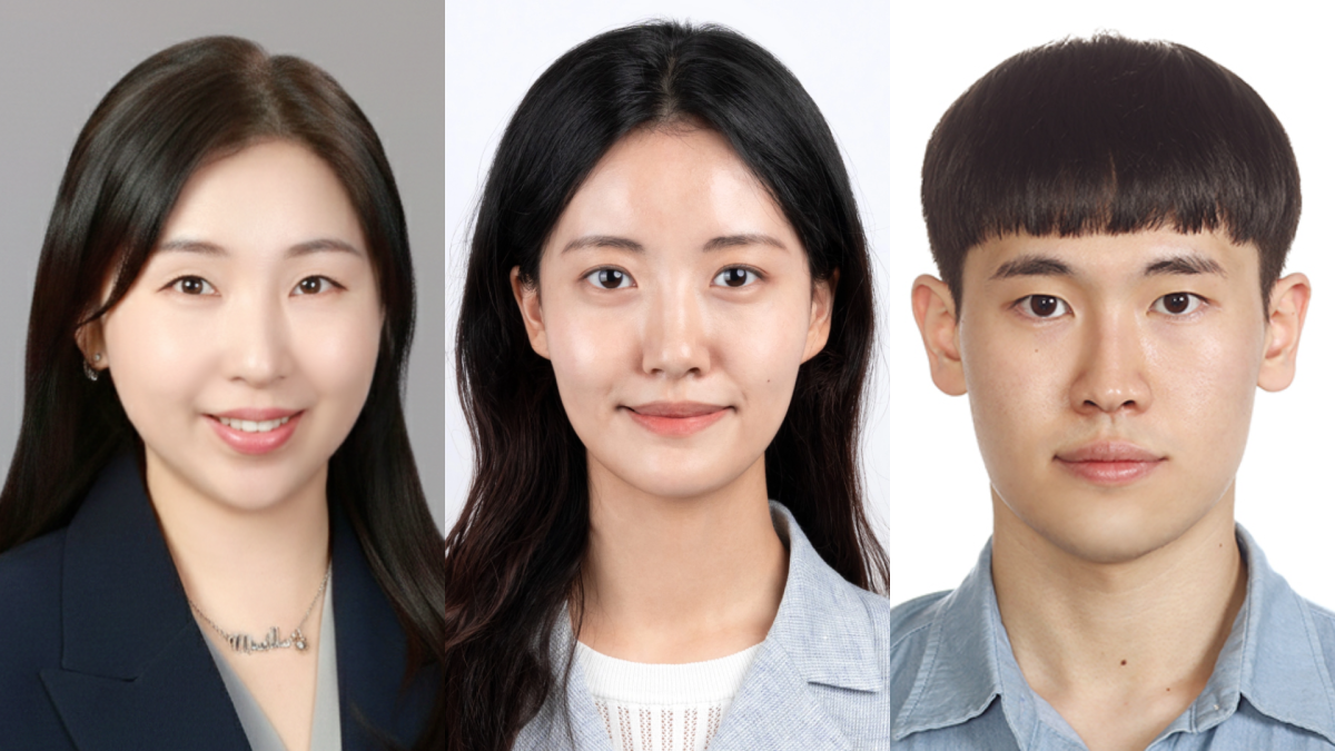 ▲(왼쪽부터) 성균관대 전자전기공학부 권민혜 교수, 박희원 연구원, 강구현 연구원. (사진=성균관대)