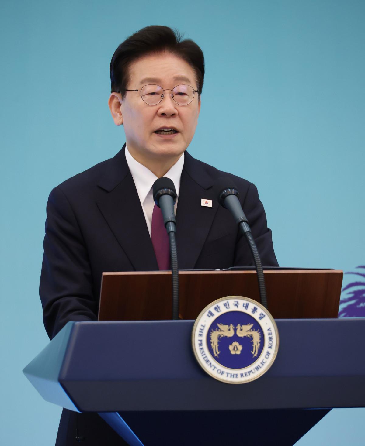 ▲이재명 대통령이 8일 청와대에서 열린 압델 파타 알시시 이집트 대통령과의 공동언론발표에서 발언하고 있다. 사진=연합뉴스