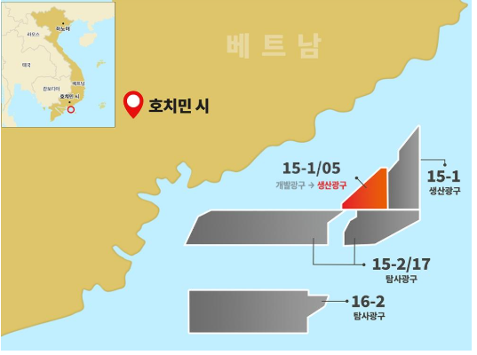 ▲SK어스온 베트남 광구 지도 (SK어스온)