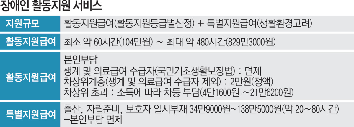 ▲복지부 장애인 활동지원 서비스 (그래픽팀=김소영 기자)