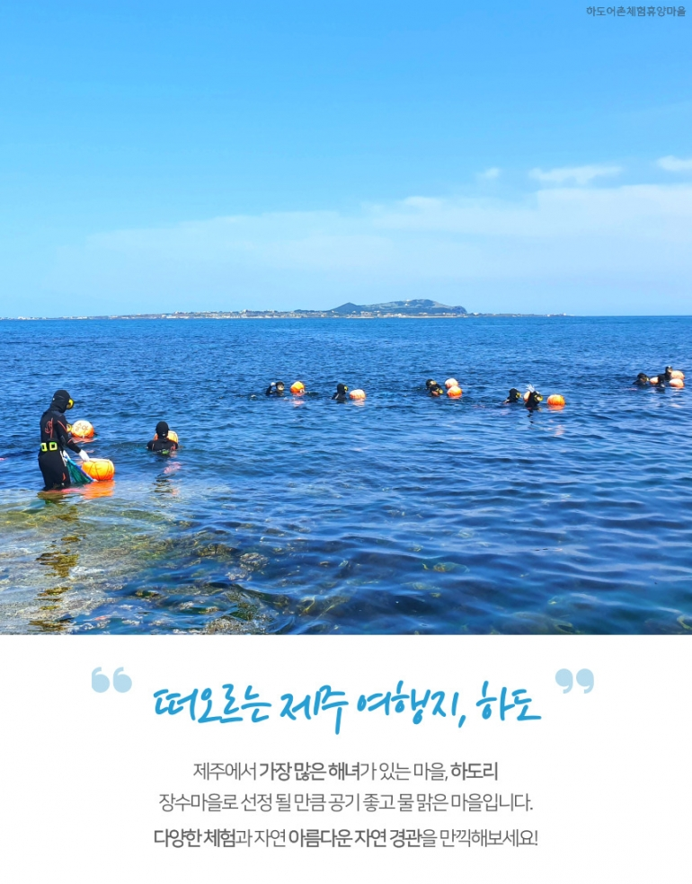 ▲제주 하도어촌체험마을 워케이션 참가자가 해녀체험을 하고 있다. (사진제공=한국어촌어항공단)