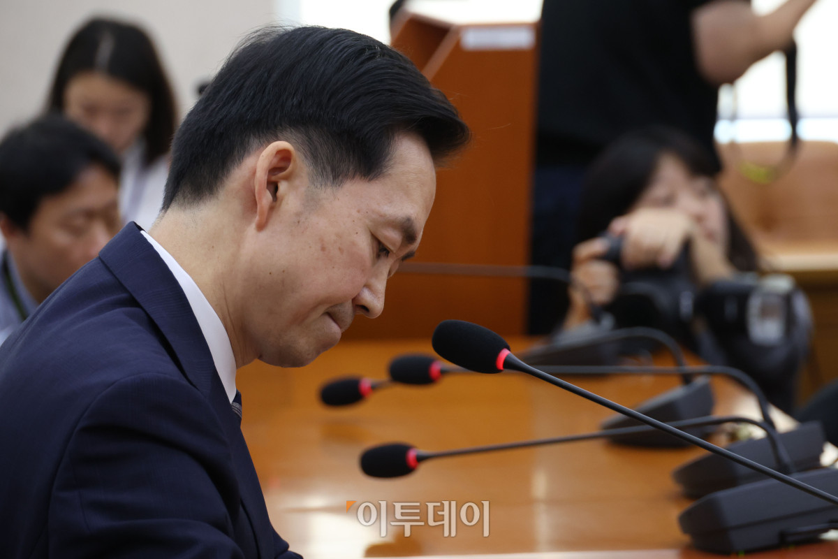 ▲김지용 중대범죄수사청장 후보자가 14일 서울 여의도 국회 행정안전위원회에서 열린 인사청문회에 참석하고 있다. 고이란 기자 photoeran@