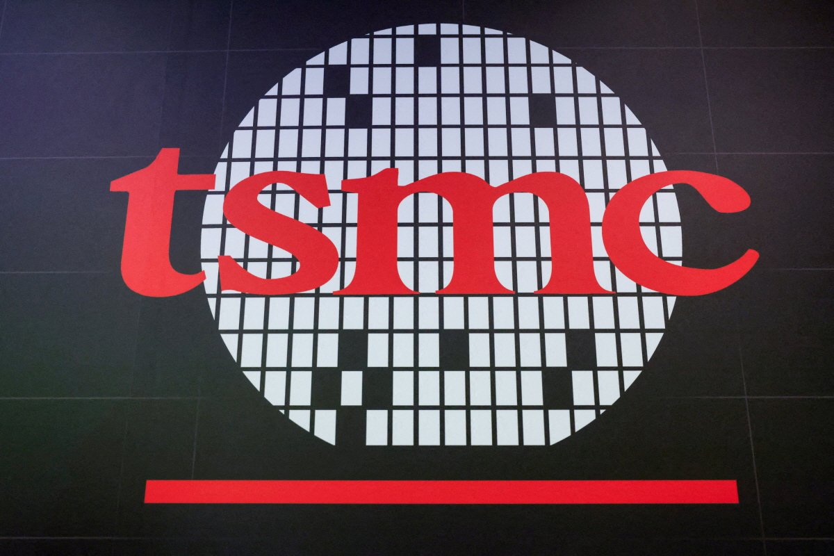 ▲대만 타이베이에서 열린 TSMC 로고가 보인다. (로이터연합뉴스)