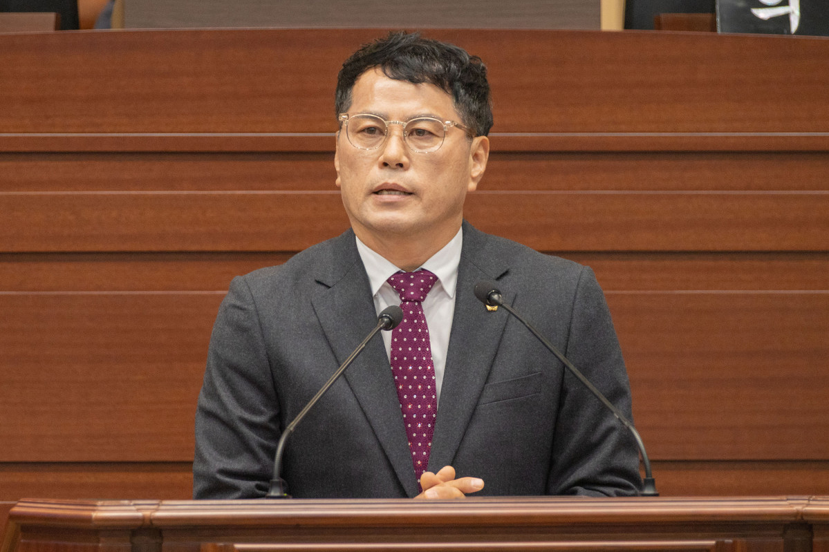 ▲윤종호 경북도의원이 15일 본회의장에서 5분 자유발언을 하고 있다. (경북도의회)