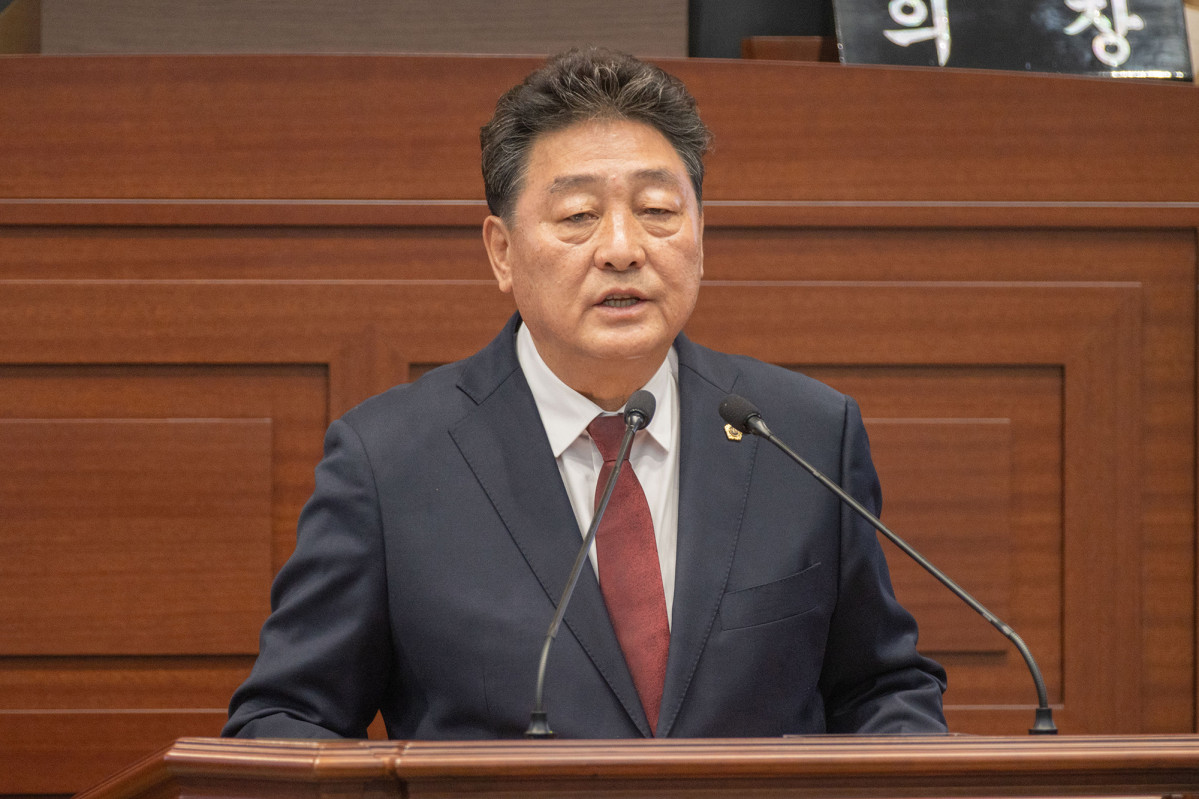 ▲이동협 경북도의원이 15일 의회 본회의장에서 5분 자유발언을 하고 있다. (경북도의회)