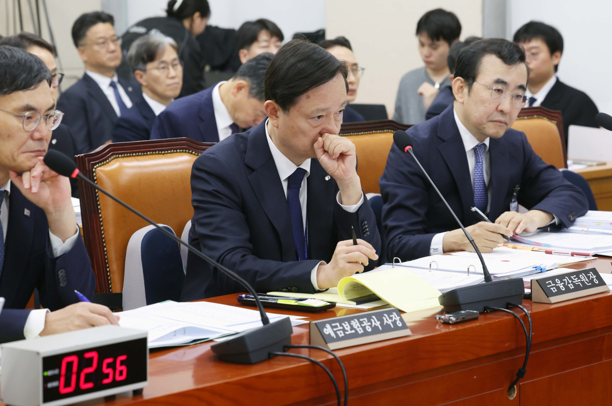 ▲이찬진 금융감독원장이 19일 서울 여의도 국회에서 열린 정무위원회의 금감원 등에 대한 국정감사에서 의원 질의를 듣고 있다. 신태현 기자 holjjak@