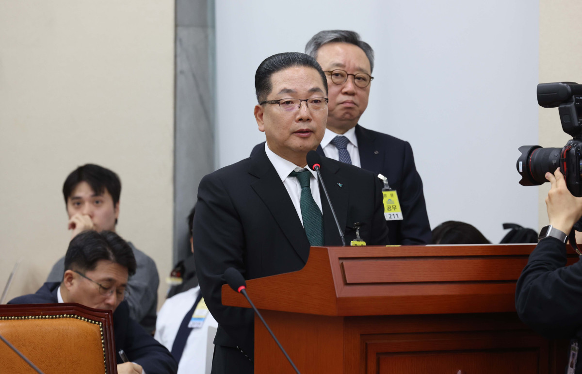 ▲19일 서울 여의도 국회에서 열린 정무위원회의 금융감독원 등에 대한 국정감사에서 이호성 하나은행장이 의원 질의에 답하고 있다. 신태현 기자 holjjak@