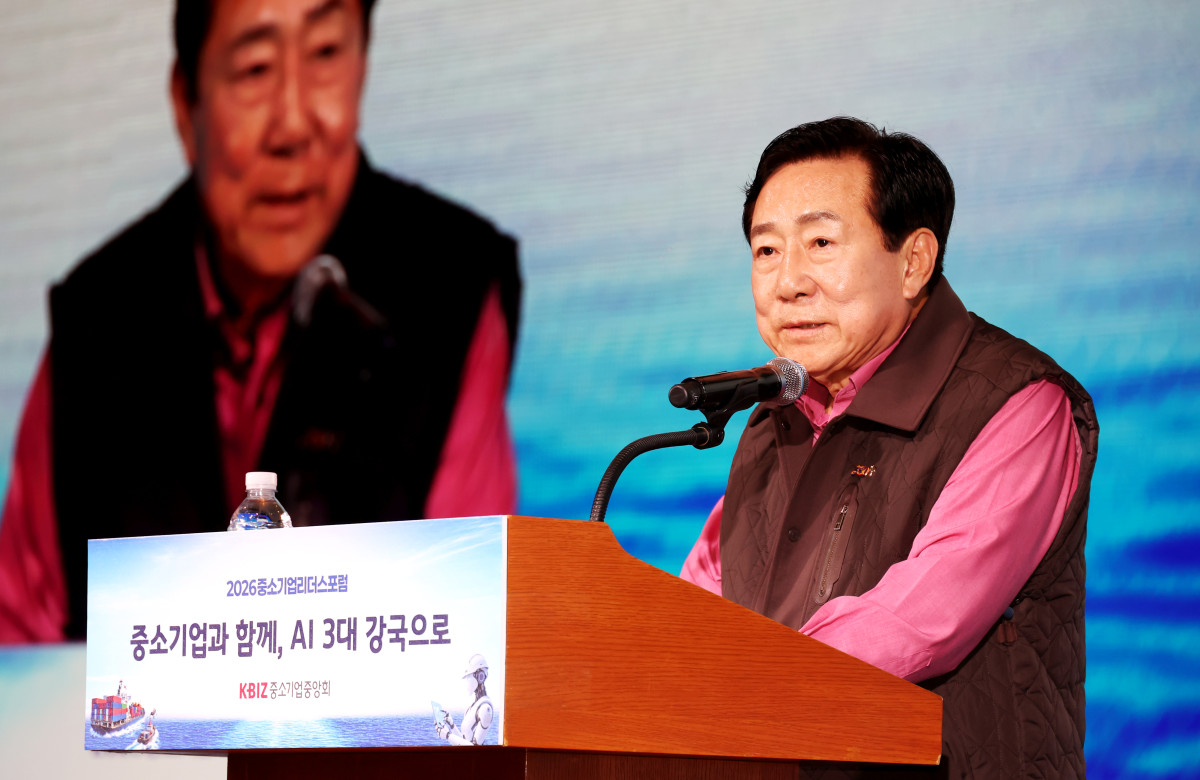 ▲김기문 중기중앙회장이 개회사를 하고 있다. (사진제공=중소기업중앙회)