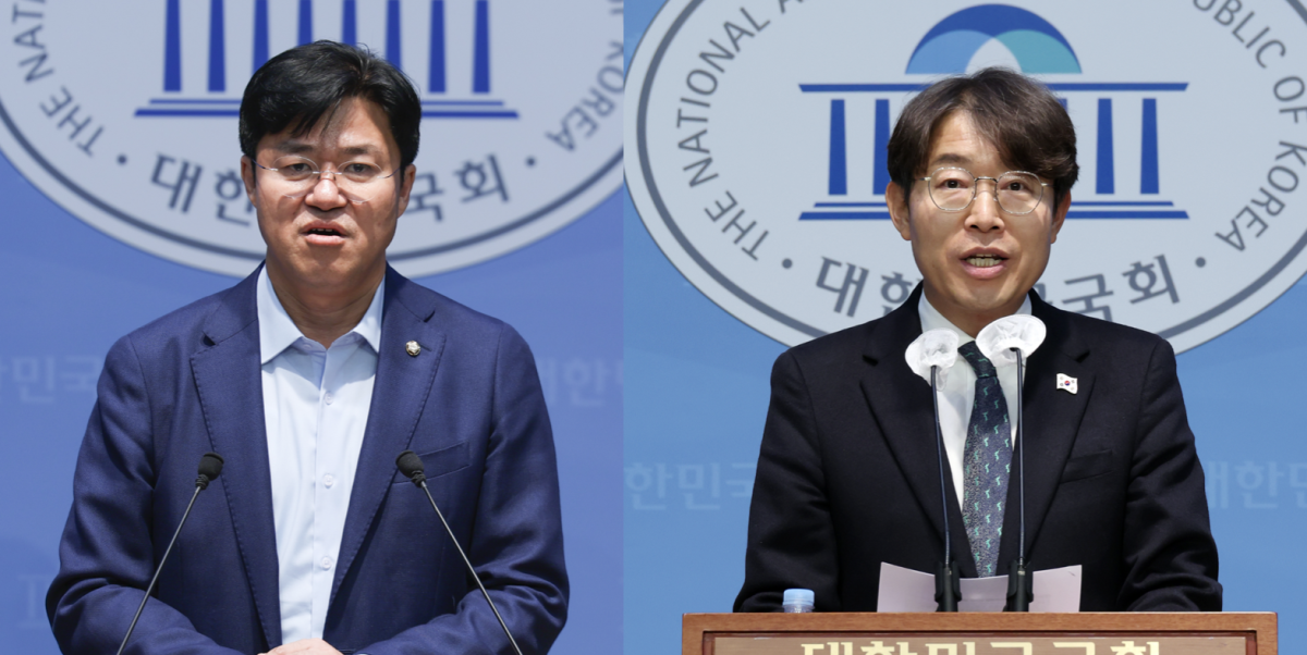 ▲20일과 21일 지방주도성장을 위한 초광역권전략산업특구 지정 및 운영에 관한 특별법안을 각각 발의한 더불어민주당 (왼쪽) 박상혁 의원과 최기상 의원의 모습. (사진=뉴시스)