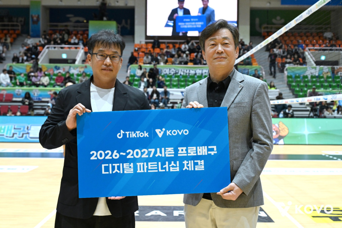 ▲한국배구연맹-틱톡코리아 2026~2027시즌 디지털 파트너십 체결. (사진제공=한국배구연맹)