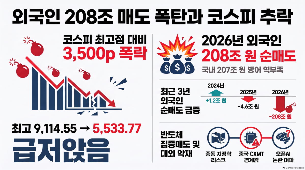 외국인 208조 매도세, 올해만 특별한걸까…최근 3년 외인 투자 방향은?
