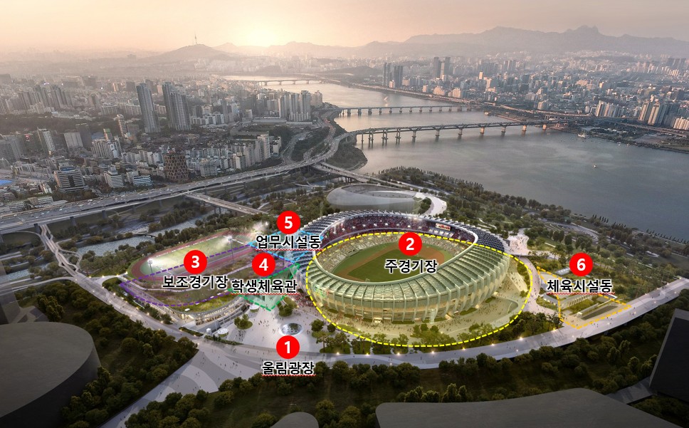 ▲잠실학생체육관 신축 위치도. (사진=서울시교육청)