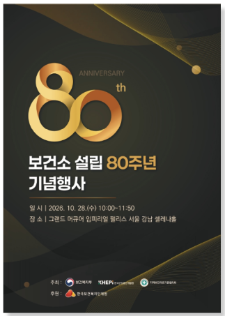 ▲보건소 설립 80주년 기념행사 포스터. (사진제공=보건복지부)