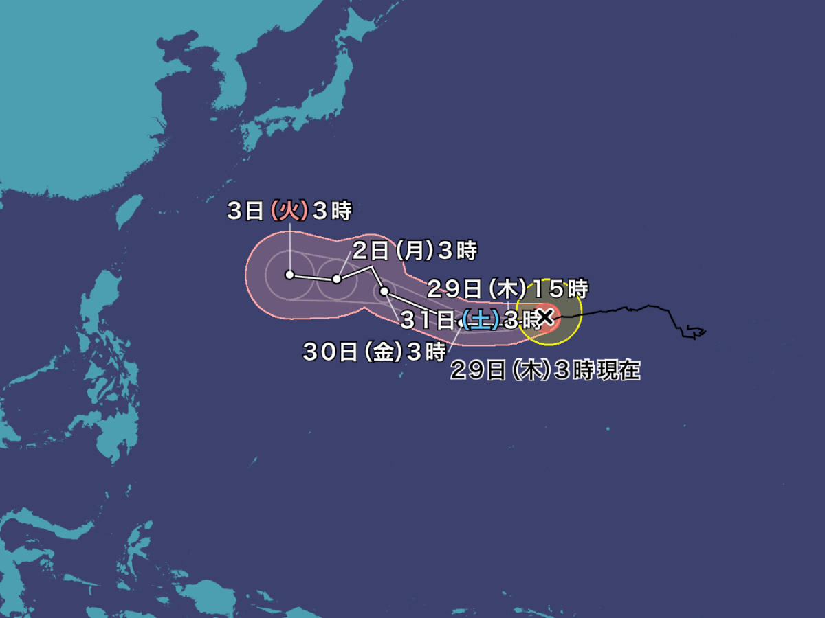▲제31호 태풍 '인파' 예상경로 (출처=weathernews.jp 캡처)