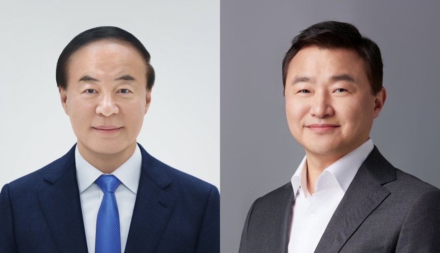 ▲사진은 왼쪽부터 반도체(DS) 부문의 전영현 부회장, 모바일·가전(DX) 부문의 노태문 사장. (사진제공=삼성전자)