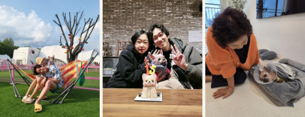 ▲가족과 시간을 보내는 토토. 오른쪽은 토토누나의 어머니가 토토를 살피러 온 모습이다.(토토누나 제공)