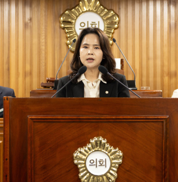 ▲조현숙 영주시의원이 13일 시의회 본회의장에서 5분자유발언을 하고 있다. (영주시의회)