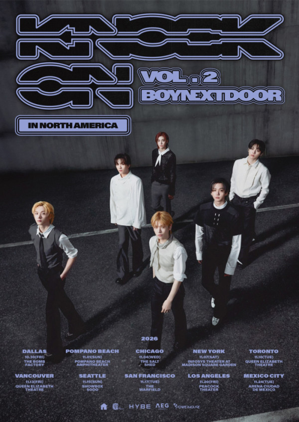 ▲보이넥스트도어 'KNOCK ON Vol.2' IN NORTH AMERICA 포스터(사진출처=KOZ엔터테인먼트)