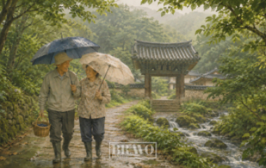 비 오는 날의 화려한 외출